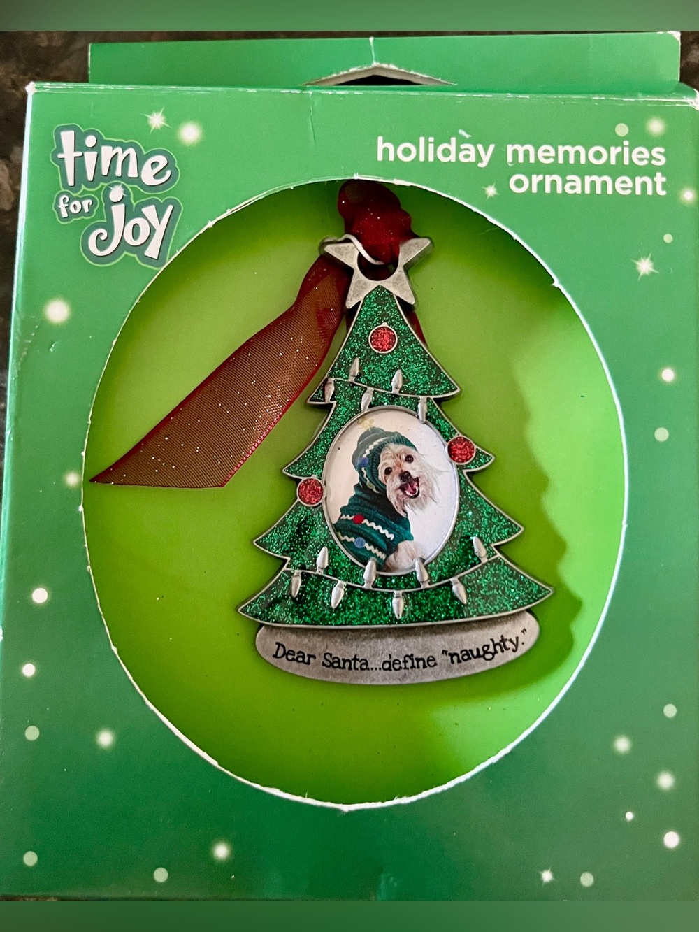 Green Pet Christmas Tree Ornament New in Box